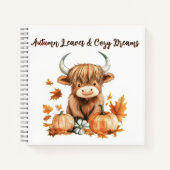 愛らしい秋の高原牛 ノートブック (正面)