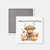 愛らしい秋の高原牛 マグネット (正面/裏面)