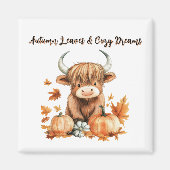 愛らしい秋の高原牛 マグネット (正面)