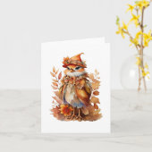 愛らしい秋の鳥のオカサス カード (黄色い花)