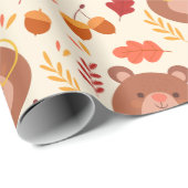愛らしい秋ベア ラッピングペーパー (ロールコーナー)