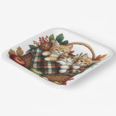 愛らしい秋秋をテーマにした子猫たち ペーパープレート (傾斜あり)