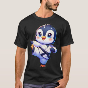 愛らしい空手ペンギンクレーンキックポーズ Tシャツ