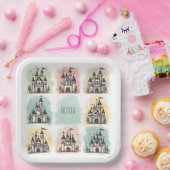 愛らしい童話の城ドードル ペーパープレート (パーティー)