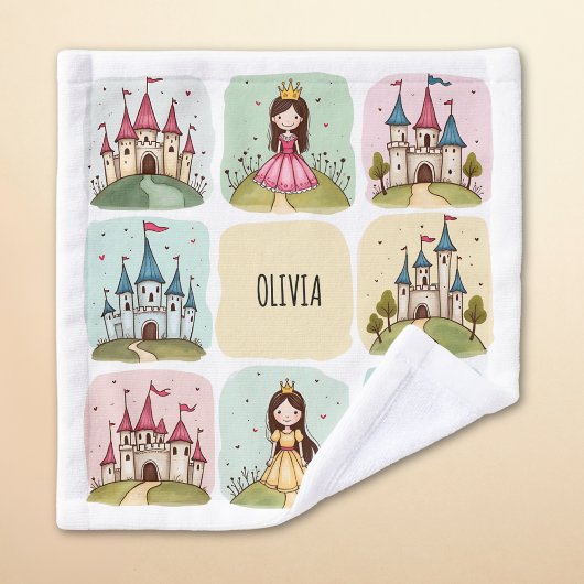 愛らしい童話の城&プリンセスドードル ウォッシュタオル