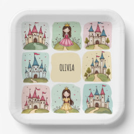 愛らしい童話の城&プリンセスドードル ペーパープレート