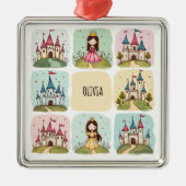 愛らしい童話の城&プリンセスドードル メタルオーナメント (正面)