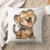 愛らしい笑い虎の子枕 – 居心地の良いPl クッション (ブランケット)