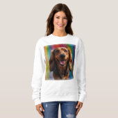 愛らしい笑顔のダシュント芸術的ポートレート スウェットシャツ (正面フル)