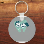 愛らしい笑顔の歯デュオアルミキーチェーン キーホルダー (裏面)