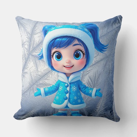 愛らしい笑顔の雪姫 クッション (正面)