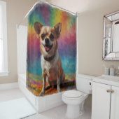 愛らしい笑顔チワワ芸術的ポートレート シャワーカーテン (インサイチュ)
