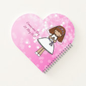 愛らしい第一聖体拝領の赤毛の少女 ノートブック (裏面)