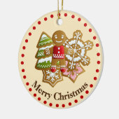 愛らしい第1回メリークリスマスクッキー セラミックオーナメント (左)
