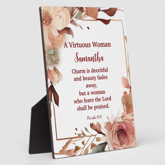 愛らしい箴言31女のクリスチャンパーソナライズされた フォトプラーク (側面)