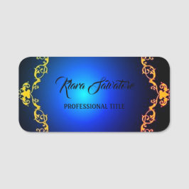 愛らしい素晴らしい青と金ゴールド 名札