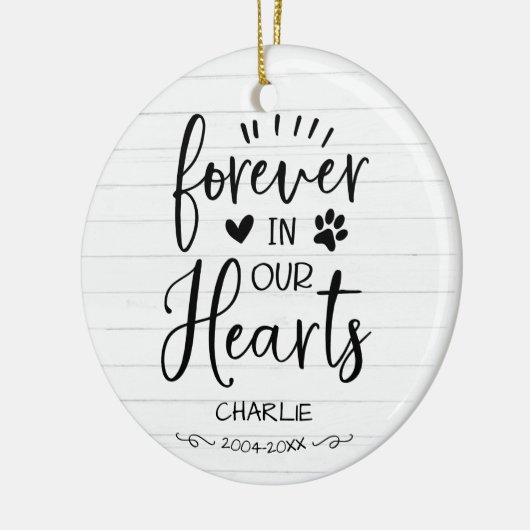 愛らしい素朴ファームハウスペット記念セラミックホーン セラミックオーナメント (左)