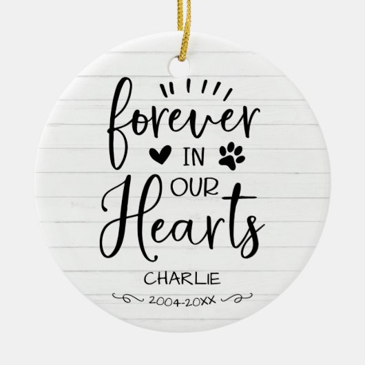 愛らしい素朴ファームハウスペット記念写真 セラミックオーナメント (正面)