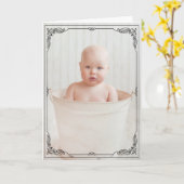 愛らしい素朴ベビーおめでとう カード (黄色い花)