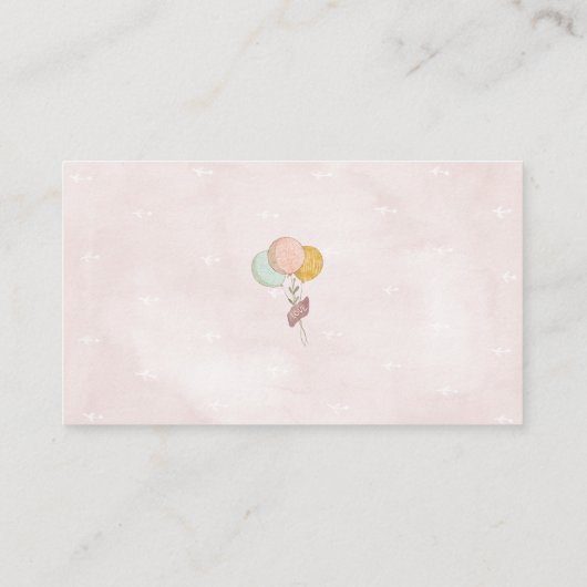 愛らしい素朴ボホベイビーシャワーエレファント エンクロージャーカード (裏面)