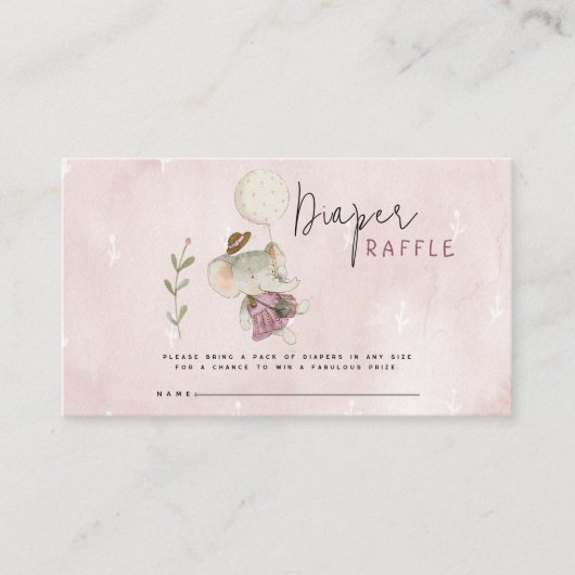 愛らしい素朴ボホベイビーシャワーエレファント エンクロージャーカード (正面)