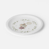 愛らしい素朴ボホベイビーシャワーエレファント ペーパープレート (アングル)