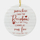 愛らしい素朴農家の犬や猫ペット記念碑 セラミックオーナメント (正面)