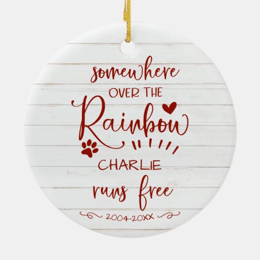 愛らしい素朴農家の犬や猫ペット記念碑 セラミックオーナメント (裏面)