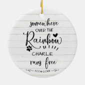 愛らしい素朴農家の犬や猫ペット記念碑 セラミックオーナメント (裏面)