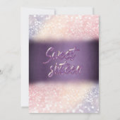 愛らしい紫のドレス魅力的の輝きグラデーション 招待状 (裏面)