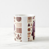 愛らしい紫色のヒッポ コーヒーマグカップ (中央)