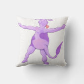 愛らしい紫色の跳躍牛 クッション (裏面)