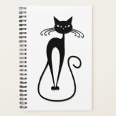 愛らしい細身の黒猫 プランナー手帳 (正面)