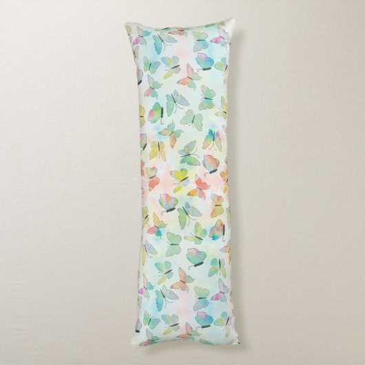 愛らしい絵を描水色の蝶 ボディピロー (裏面 (縦))