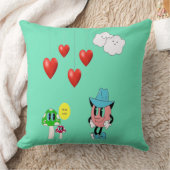 「愛らしい絵文字・キノコ漫画枕」 クッション (ブランケット)