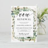 愛らしい緑の多肉性フローラの誓いの更新 招待状 (スタンド正面)