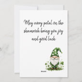 愛らしい緑の聖パトリックデーの小人 シーズンカード (裏面)