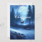 愛らしい編集可能な冬のワンダーランドクリスマス シーズンカード (正面)