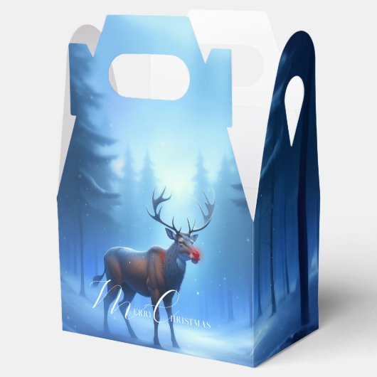 愛らしい編集可能な冬のワンダーランドクリスマス フェイバーボックス (オープン)