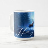 愛らしい編集可能な冬のワンダーランド コーヒーマグカップ (正面左)