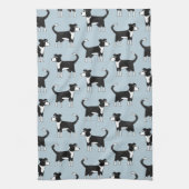 愛らしい縁どコリー羊の犬のパターン キッチンタオル (縦)