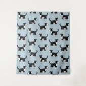 愛らしい縁どコリー羊の犬のパターン タペストリー (正面)