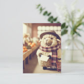 愛らしい羊のショッピング ポストカード (スタンド正面)