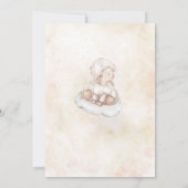 愛らしい羊のピンクの雲の塵の星ベビーシャワー 招待状 (裏面)