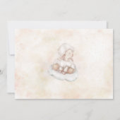 愛らしい羊のピンクの雲の塵の星1st誕生日 招待状 (裏面)