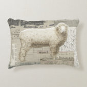 愛らしい羊の農家スタイル枕 アクセントクッション (正面)