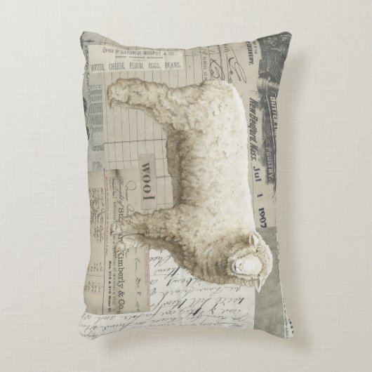 愛らしい羊の農家スタイル枕 アクセントクッション (正面(垂直))