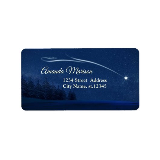 愛らしい美しいクリスマス射撃、 発砲スター ラベル (正面)