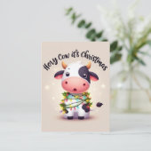 愛らしい聖なる牛のクリスマス ポストカード (スタンド正面)