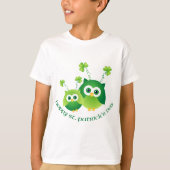 愛らしい聖パトリックの日フクロウのティー、ギフト Tシャツ (正面)